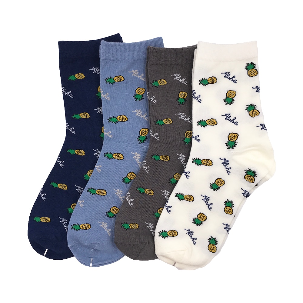Pineapple Print Cotton Socks