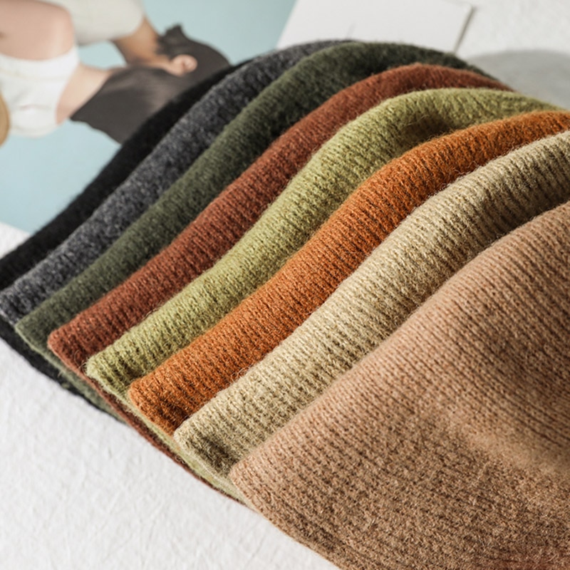 Solid Wool Bucket Hat for Women