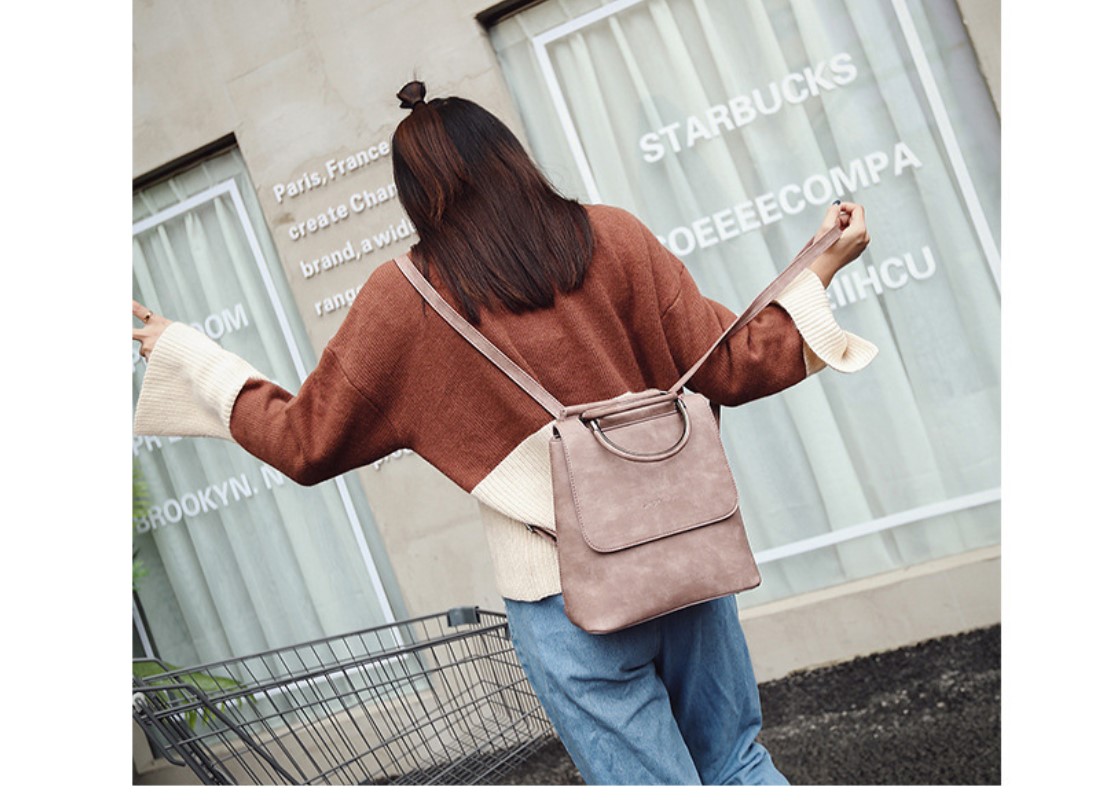 Women's Marble Eco-Leather Backpack