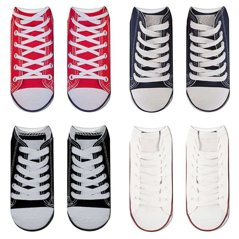 Unisex Canvas Shoes Printed Socks