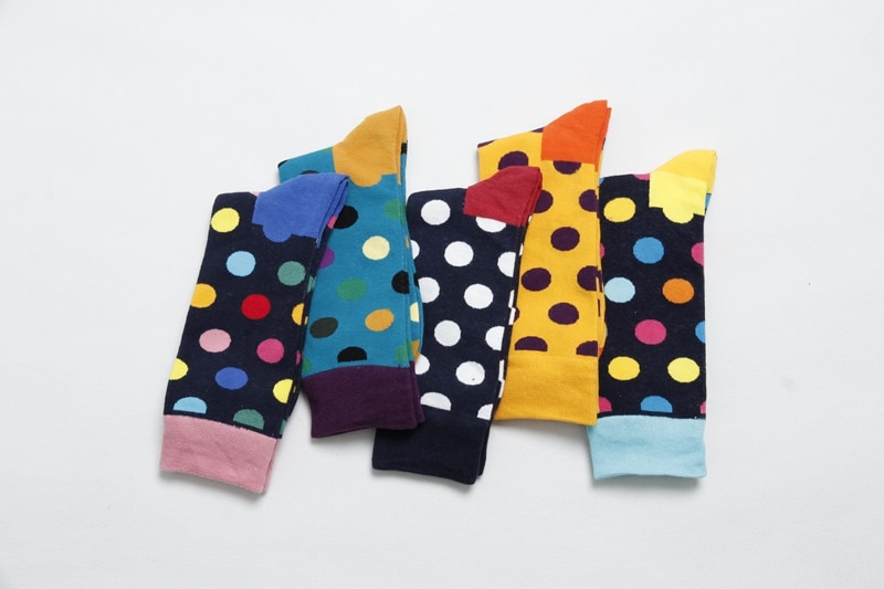 Men's Polka Dot Printed Cotton Socks