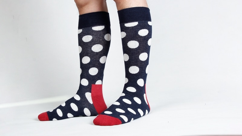 Men's Polka Dot Printed Cotton Socks