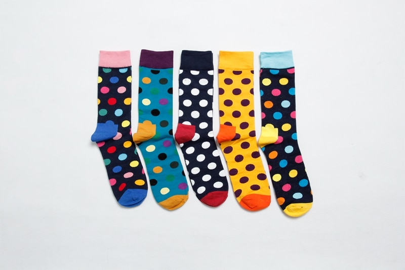 Men's Polka Dot Printed Cotton Socks