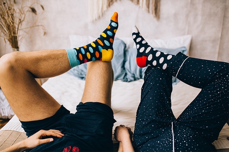 Men's Polka Dot Printed Cotton Socks