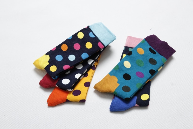 Men's Polka Dot Printed Cotton Socks