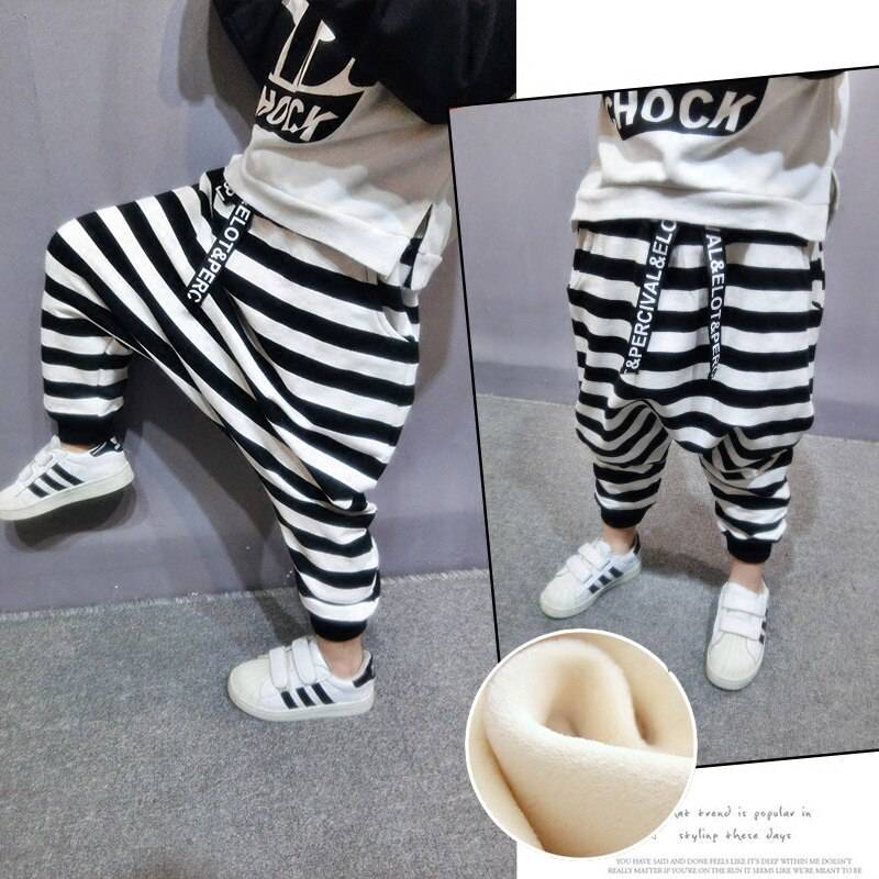 Baby Boy's Black / White Striped Harem Pants