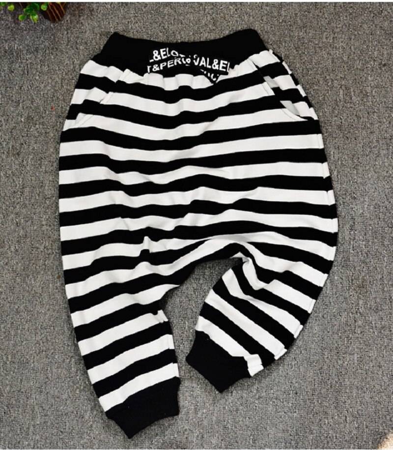 Baby Boy's Black / White Striped Harem Pants