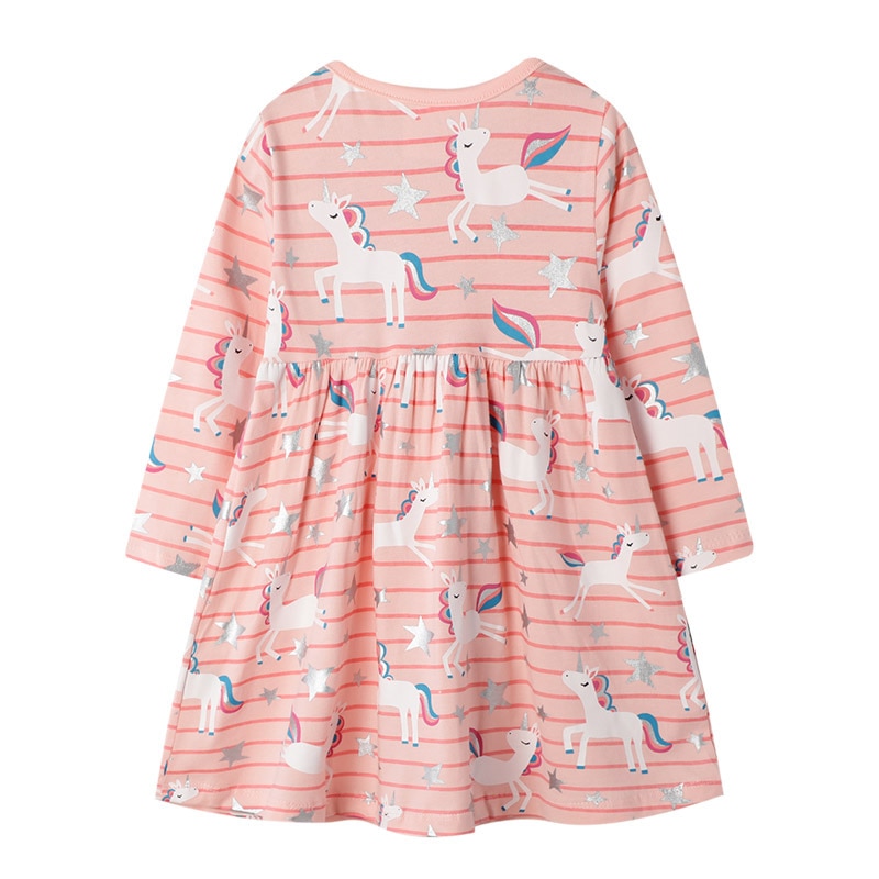 Girls Long Sleeved Cotton Printed Dress