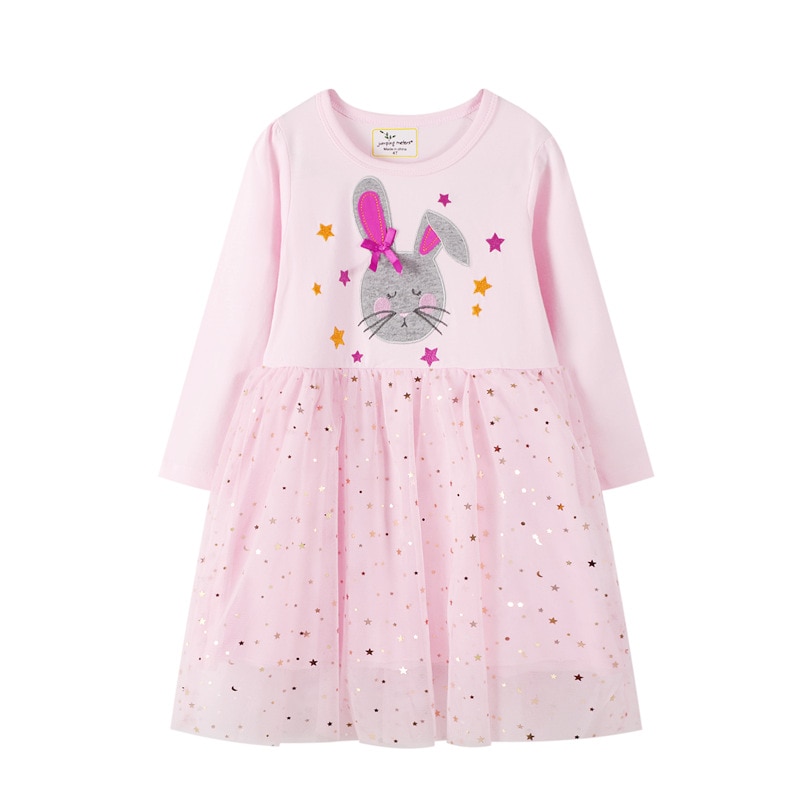 Girls Long Sleeved Cotton Printed Dress