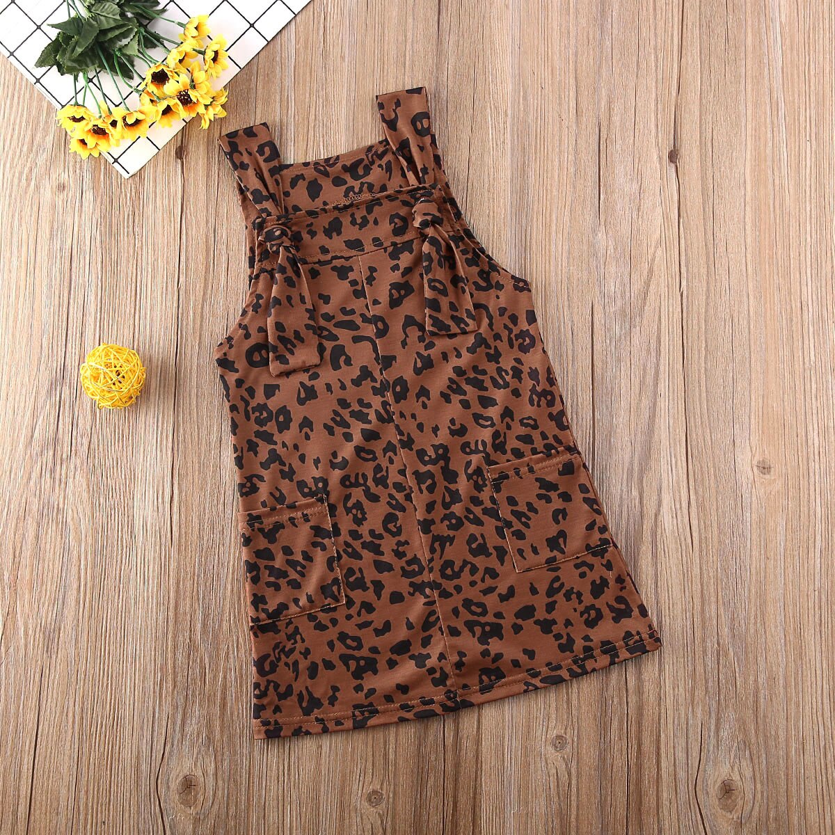 Leopard Printed Sleeveless Dress for Girls