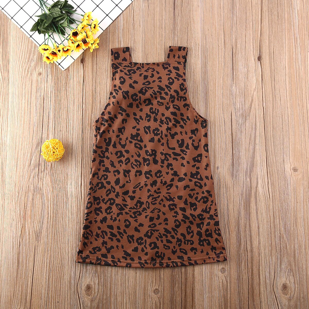 Leopard Printed Sleeveless Dress for Girls