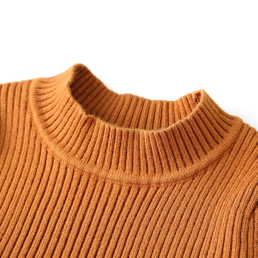 Girl's Ribbed Fabric Winter Dress