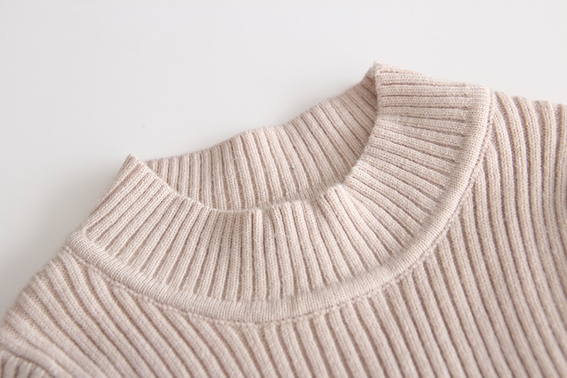 Girl's Ribbed Fabric Winter Dress