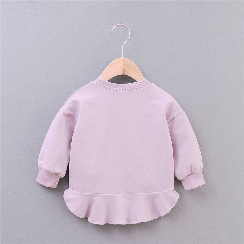 Girl's Cat Printed Cotton Sweatshirt