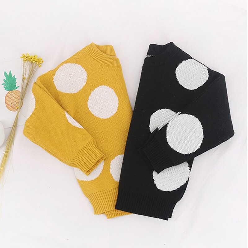Kid's Warm Polka Dot Patterned Sweater
