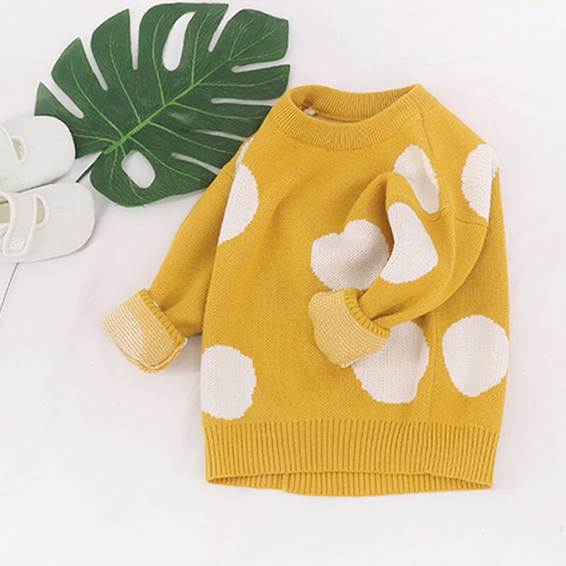 Kid's Warm Polka Dot Patterned Sweater