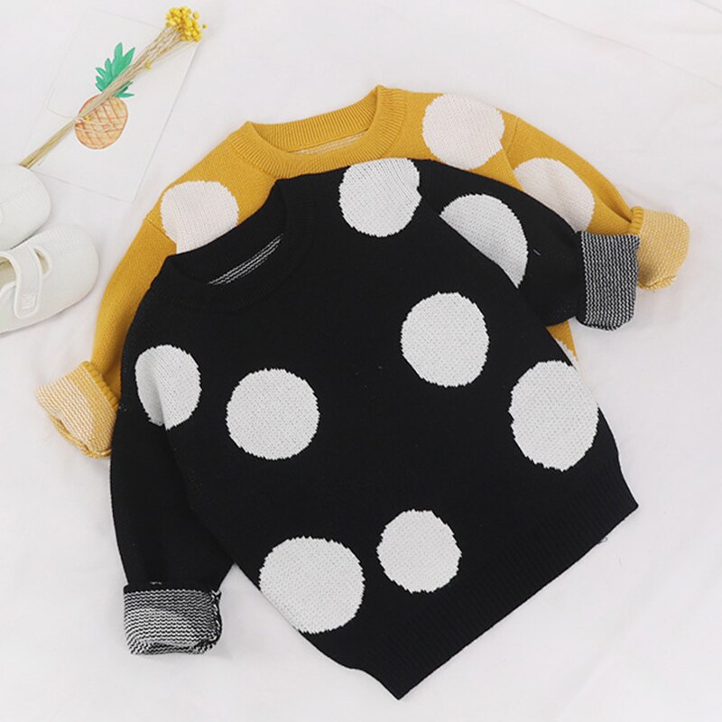 Kid's Warm Polka Dot Patterned Sweater