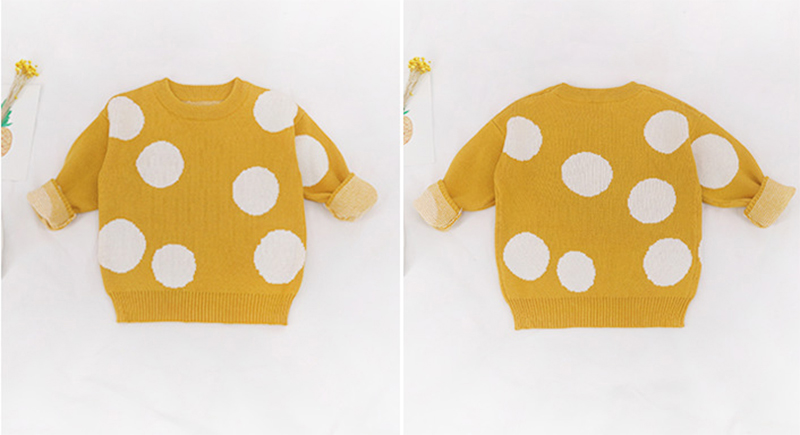 Kid's Warm Polka Dot Patterned Sweater