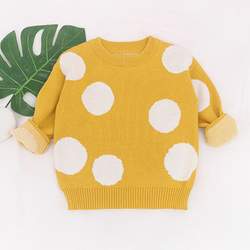 Kid's Warm Polka Dot Patterned Sweater