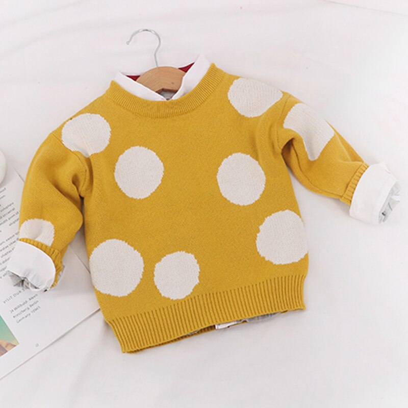 Kid's Warm Polka Dot Patterned Sweater