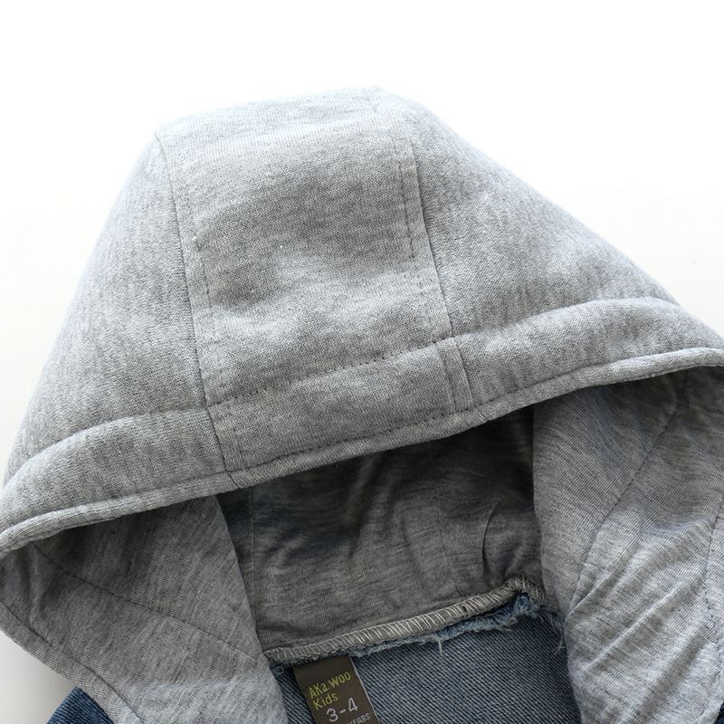 Warm Hooded Denim Jacket