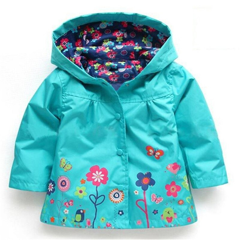 Waterproof Kids's Hooded Printed Jacket