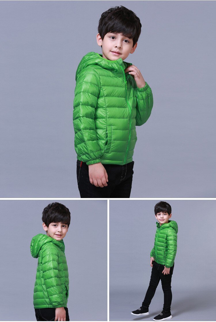 Boys' Hooded Zippered Bright Jacket
