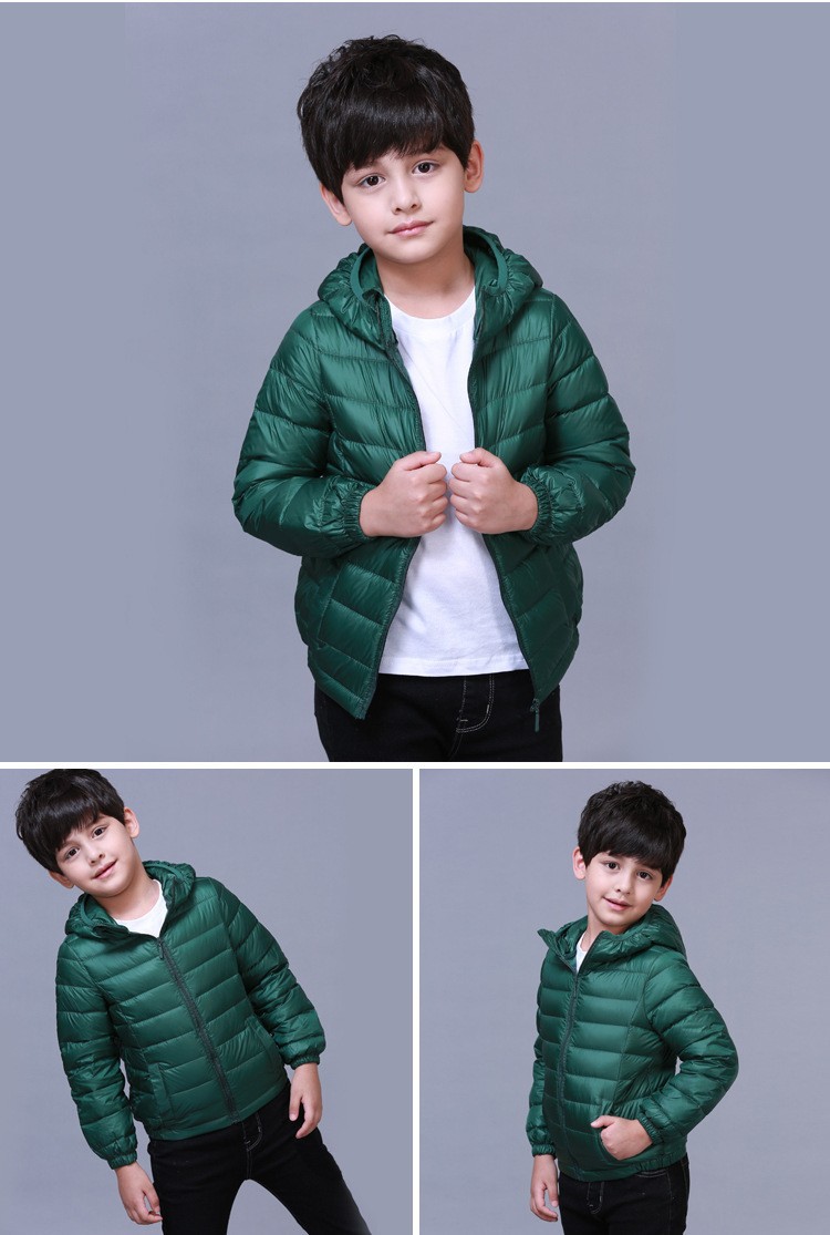 Boys' Hooded Zippered Bright Jacket