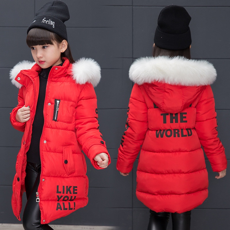 Girls Warm Winter Coat with Artificial Fur