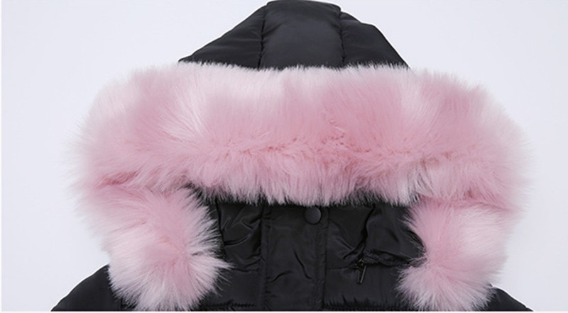 Girls Warm Winter Coat with Artificial Fur