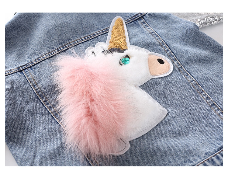 Unicorn Jeans Jacket For Girls