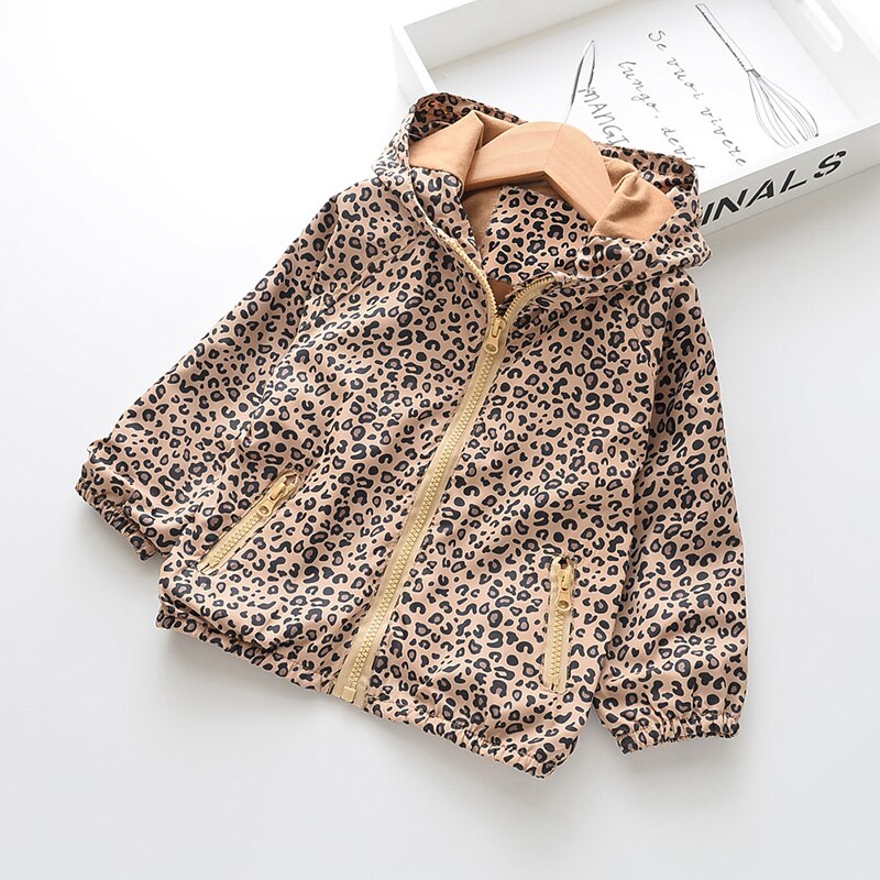 Girls' Coat in Leopard Print
