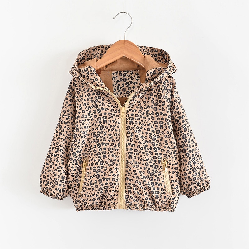 Girls' Coat in Leopard Print
