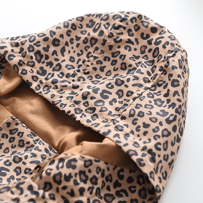 Girls' Coat in Leopard Print