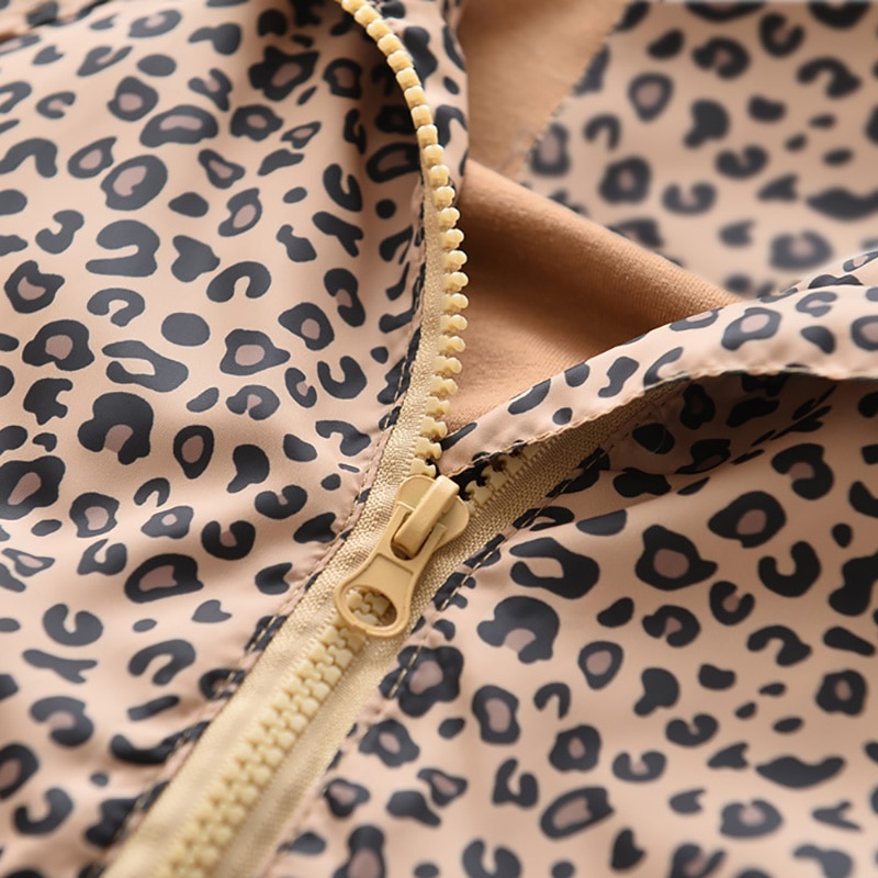 Girls' Coat in Leopard Print