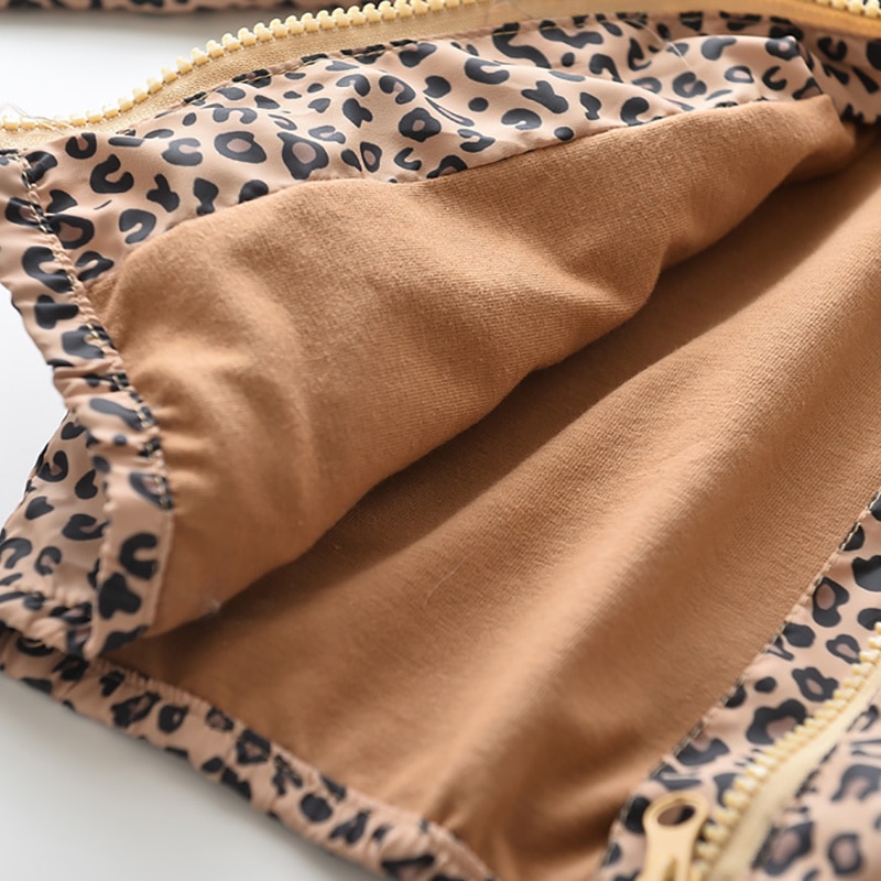 Girls' Coat in Leopard Print