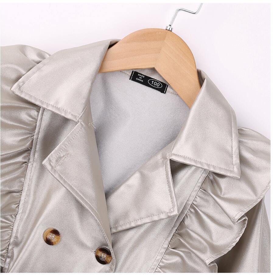 PU Leather Jacket with Long Sleeves