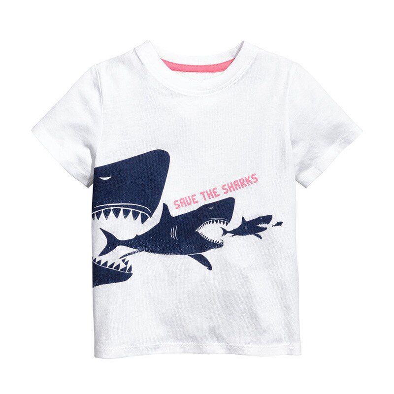Boys' Short Sleeved White Cotton T-Shirt