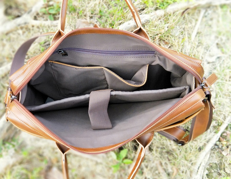 Men's Minimalist Style Leather Briefcase