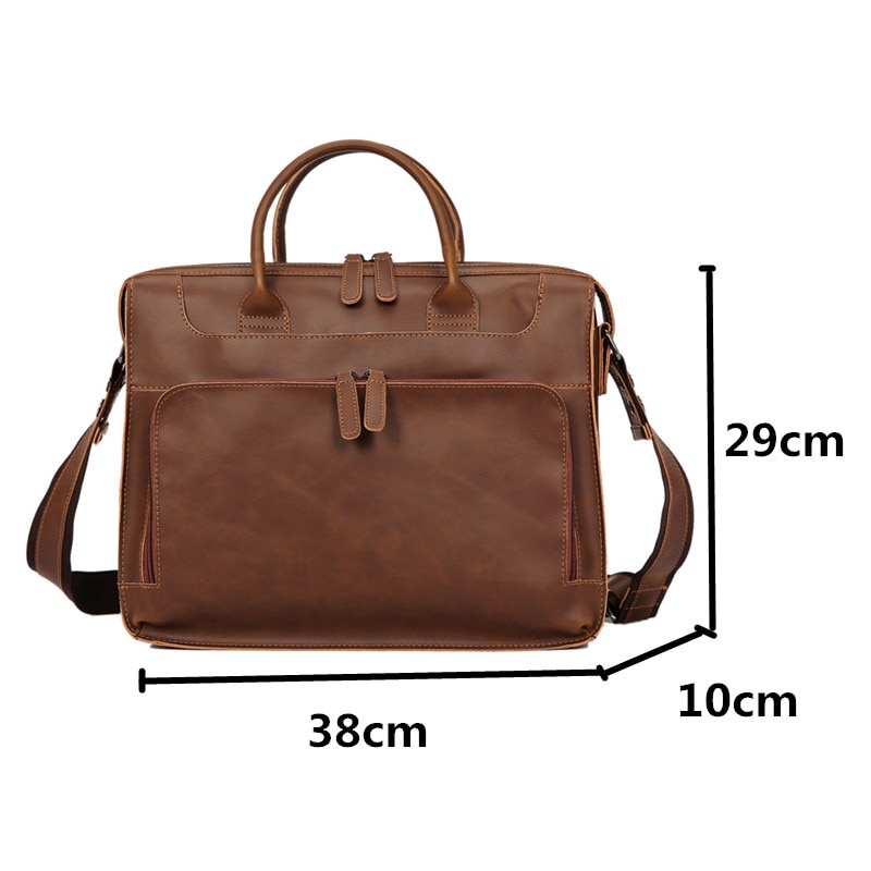 Men's Minimalist Style Leather Briefcase