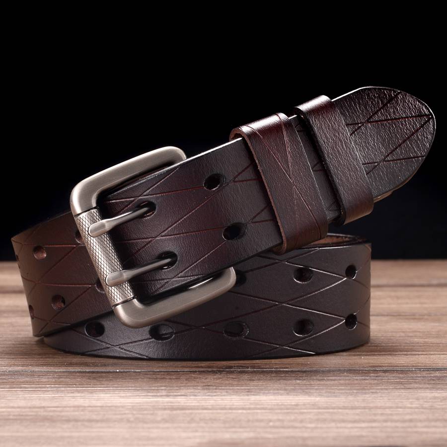 Men's Double Row Leather Belt
