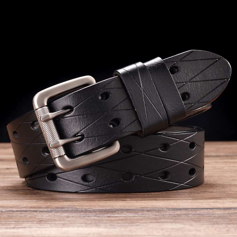 Men's Double Row Leather Belt