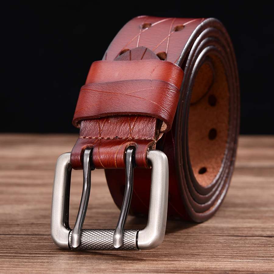 Men's Double Row Leather Belt