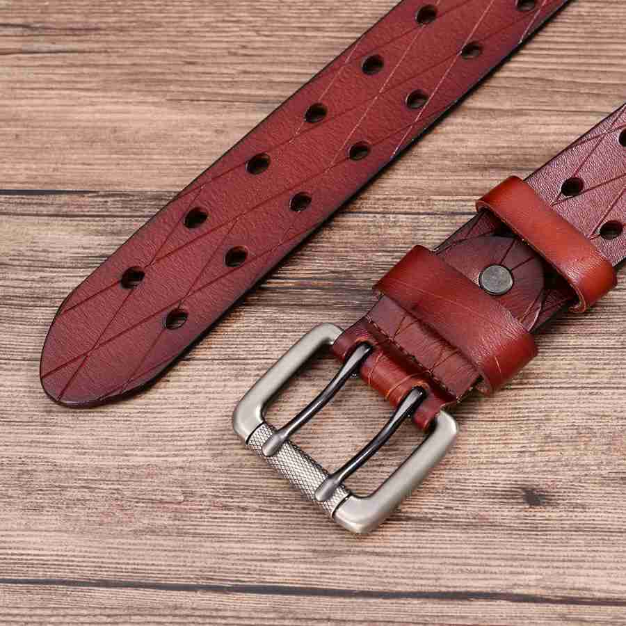 Men's Double Row Leather Belt