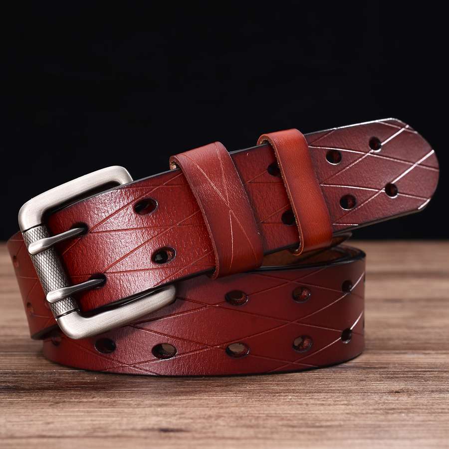 Men's Double Row Leather Belt