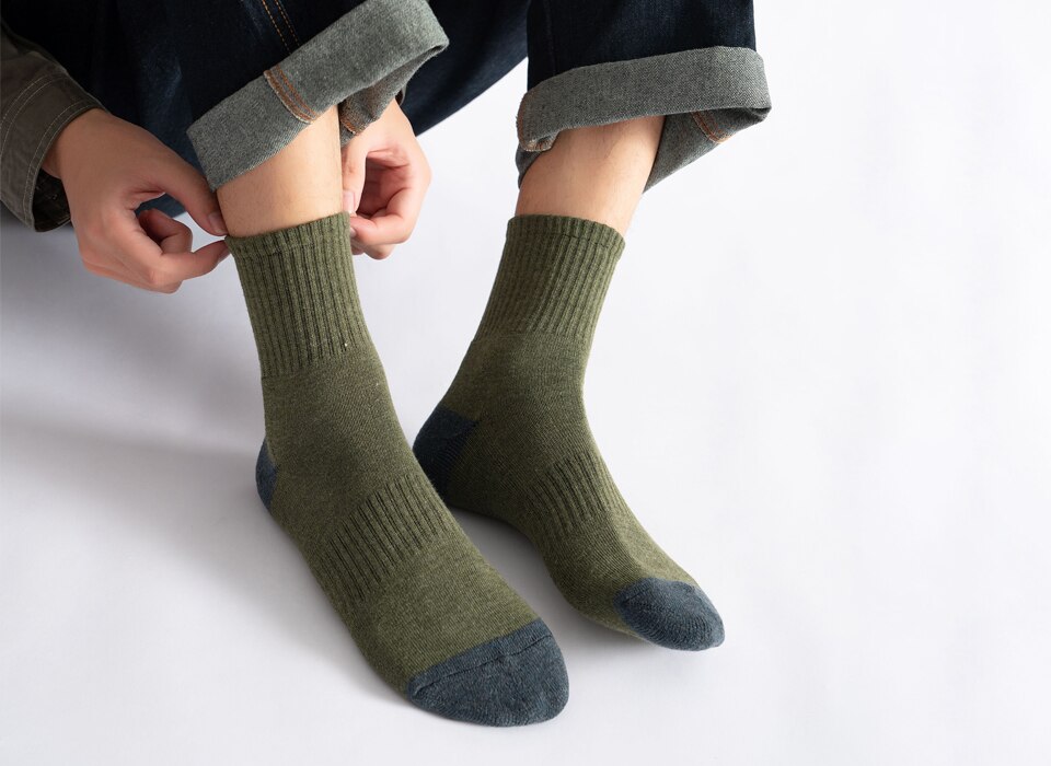 Men's Breathable High Socks 5 Pairs Set