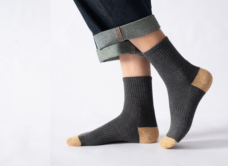 Men's Breathable High Socks 5 Pairs Set