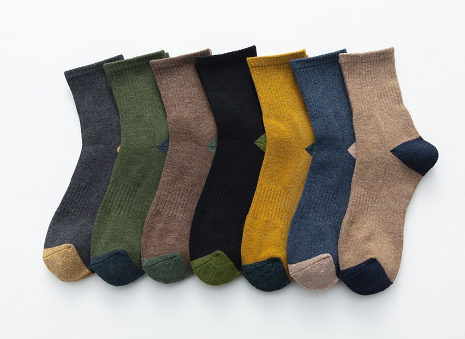 Men's Breathable High Socks 5 Pairs Set