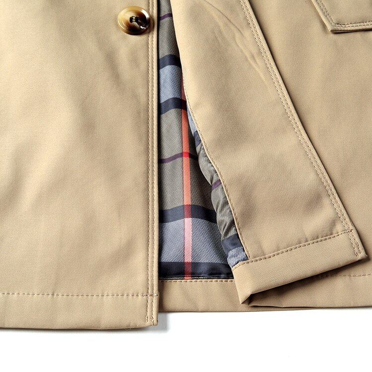 Men's Solid Color Trench