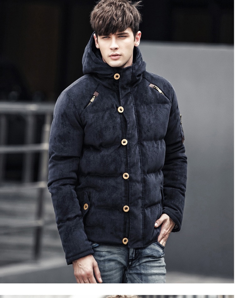 Stylish Windproof Padded Cotton Men’s Parka Jacket